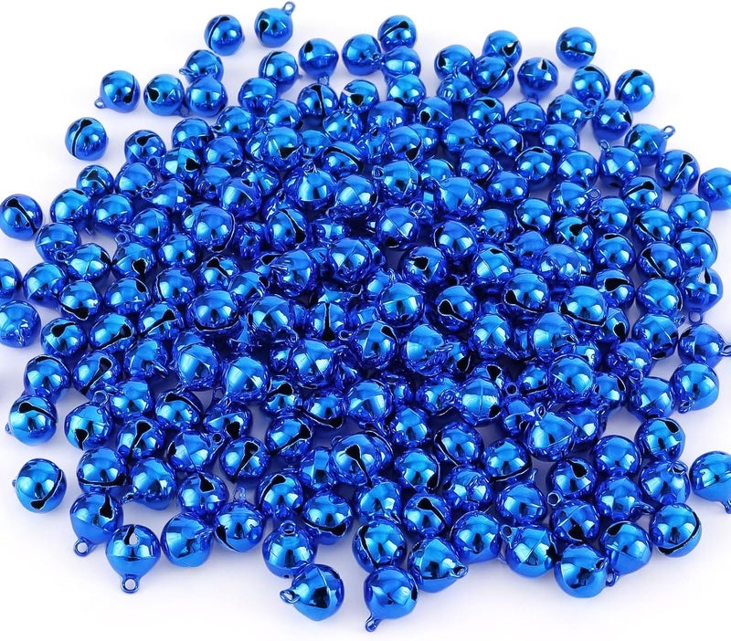 LIGHOON 1/2 Inch Jingle Bells Small Bell Mini Bells, Tiny Crafts Bells, DIY for Christmas Home Making Ornaments Wreath Pet Decorations Bracelet Anklets Necklace Knitting Jewelry Making 120 Pcs, Blue - Image 1